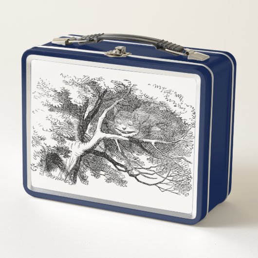 Alice in Wonderland – チェシャーキャットがスマイルに退色 メタルランチボックス (正面)