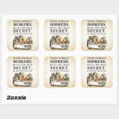 Alice In Wonderland – ティーパーティー – ボンカーズ引用文 スクエアシール (シート)