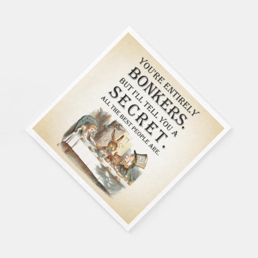 Alice In Wonderland – ティーパーティー – ボンカーズ引用文 スタンダードランチョンナプキン (角)