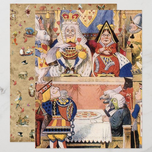 Alice in Wonderland,ハートスクラップブック紙 (正面/裏面)