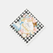 Alice in Wonderland,不機嫌帽子茶パーティー誕生日 スタンダードカクテルナプキン (角)