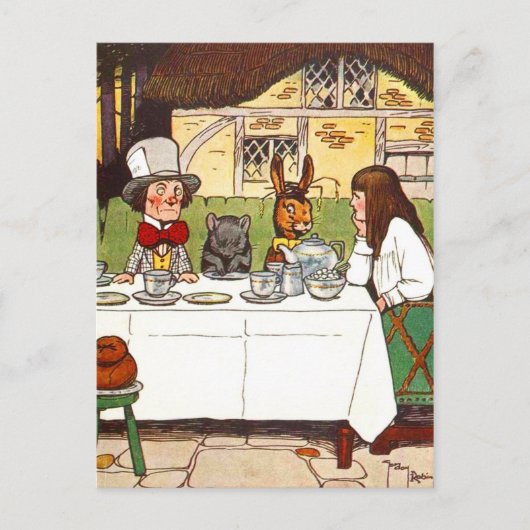 Alice in Wonderland:不機嫌茶パーティー ポストカード (正面)