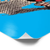 Alice in Wonderland -不機嫌Hatter – 色 – 青bkgrd ポスター (コーナー)