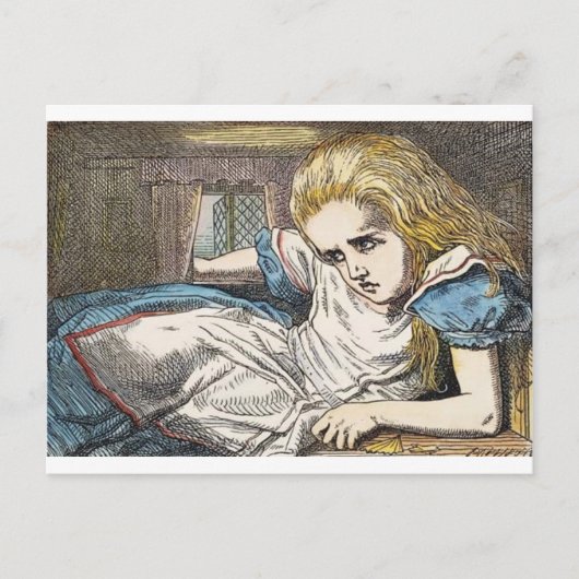 Alice in Wonderland:私食べは大きすぎる ポストカード (正面)