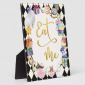 Alice in Wonderland 食べ Me食べ物のテーブルサイン フォトプラーク (側面)