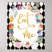 Alice in Wonderland 食べ Me Table Sign ポスター (正面)