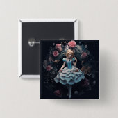 Alice in Wonderland 15cmスクエアバッジ 缶バッジ (正面&裏面)