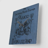 Alice in Wonderland 1905年ブックカバー スクエア壁時計 (傾斜)