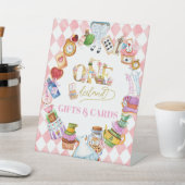 Alice in Wonderland 1st birthdayピンク・ギフト 台座サイン (インサイチュ)