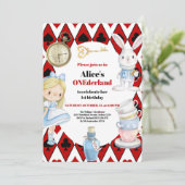 Alice in Wonderland 1st Birthday Onederlandパーティー 招待状 (スタンド正面)