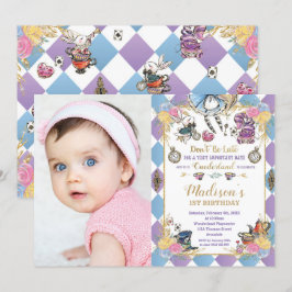 Alice in Wonderland 1st Birthday Onederland写真 招待状