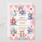 Alice in Wonderland 1st Birthday Onederland 招待状 (正面)