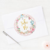 Alice in Wonderland 1st Birthday Onederland Pavies ラウンドシール (封筒)