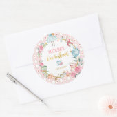 Alice in Wonderland 1st Birthday Onederland Pavies ラウンドシール (封筒)