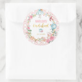 Alice in Wonderland 1st Birthday Onederland Pavies ラウンドシール (バッグ)