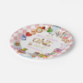 Alice in Wonderland 1st birthday Pink ペーパープレート (アングル)