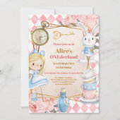 Alice in Wonderland 1th Birthday Onederland Tea 招待状 (正面)