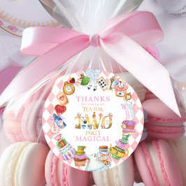 Alice in Wonderland 2nd birthday Thank You Sticker ラウンドシール