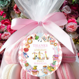 Alice in Wonderland 3rd birthday Thank You Sticker ラウンドシール