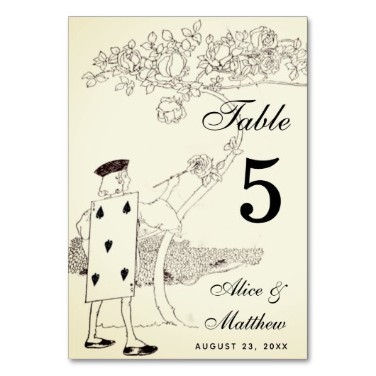 Alice in Wonderland 5遊's Card Vintage Wedding テーブルナンバー (裏面)