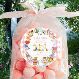 Alice in Wonderland 5th birthday Thank You Sticker ラウンドシール