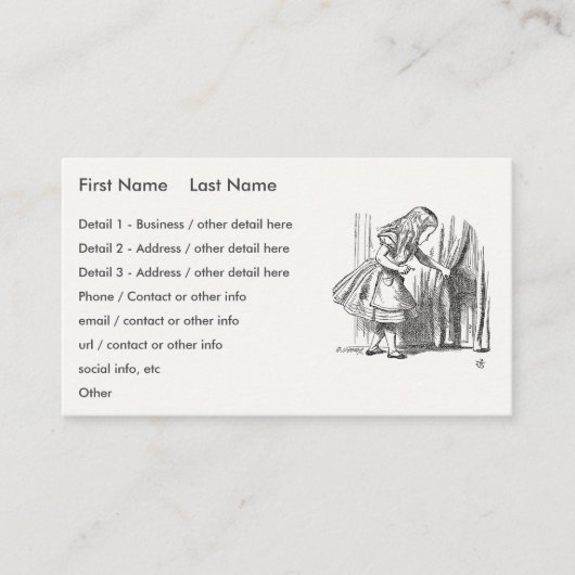 Alice in Wonderland - Aliceドアを探して 名刺 (正面)