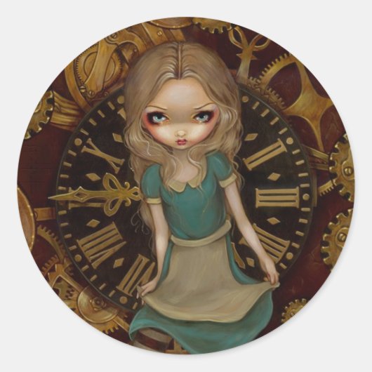 Alice in Wonderland Alice Clockworkのシール ラウンドシール (正面)
