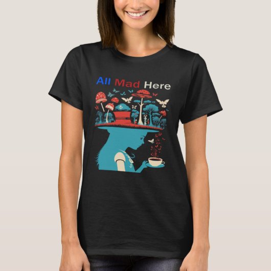 Alice in Wonderland All Mad Here Men Women Boys Gi Tシャツ (正面)