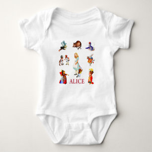 Alice in Wonderland and Friends ベビーボディスーツ