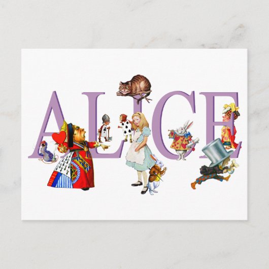 Alice in Wonderland and Friends ポストカード (正面)