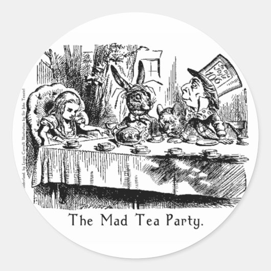 Alice in Wonderland Artスタンプ(2サイズ) ラウンドシール (正面)