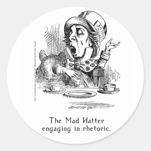 Alice in Wonderland Artスタンプ(2サイズ) ラウンドシール (正面)