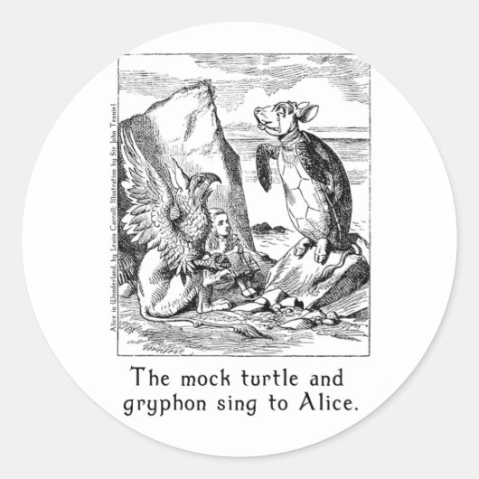 Alice in Wonderland Artスタンプ(2サイズ) ラウンドシール (正面)