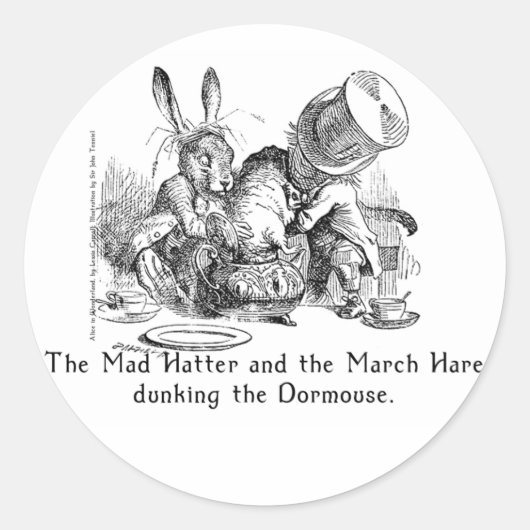 Alice in Wonderland Artスタンプ（2サイズ） ラウンドシール (正面)