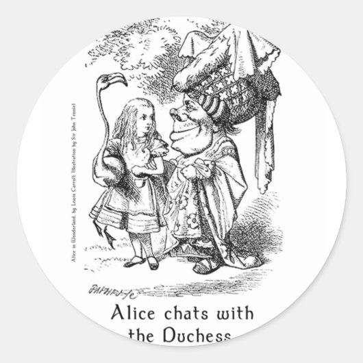 Alice in Wonderland Artスタンプ（2サイズ） ラウンドシール (正面)