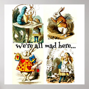 Alice In Wonderland Art gift for rabbit lover ポスター