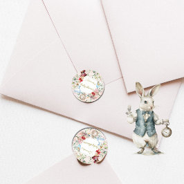 Alice In Wonderland Baby Showerフローラピンク ラウンドシール