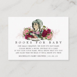 Alice In Wonderland Baby Shower Book Request エンクロージャーカード