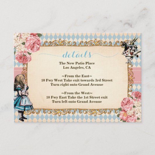 Alice in Wonderland  Baby Shower Detail エンクロージャーカード (正面)