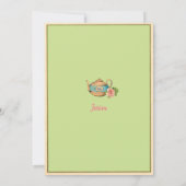 Alice in Wonderland baby shower invitation green 招待状 (裏面)