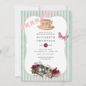 Alice In Wonderland Baby Shower Teaパーティー 招待状 (正面)