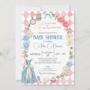 Alice in Wonderland, Baby Shower Teaパーティー 招待状