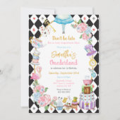 Alice in Wonderland Birthday Invitation 招待状 (正面)