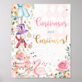 Alice In Wonderland Birthday Partyデコレーションサイン ポスター