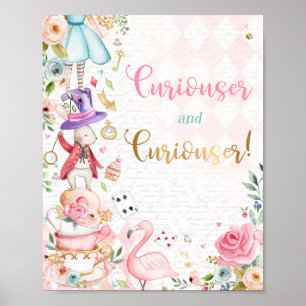 Alice In Wonderland Birthday Partyデコレーションサイン ポスター
