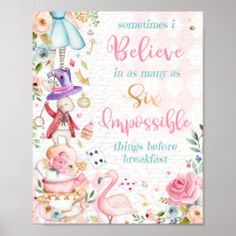 Alice In Wonderland Birthday Party Decoration Sign ポスター