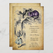 Alice in Wonderland Birthday UnBirthday 招待状 (正面/裏面)