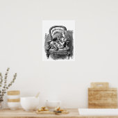 Alice in Wonderland black kittenヴィンテージアンティーク ポスター (キッチン)