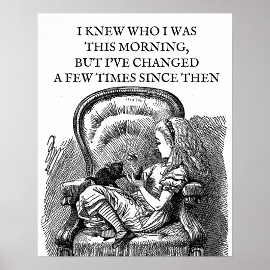 Alice in Wonderland black kittenヴィンテージアンティークP ポスター (正面)