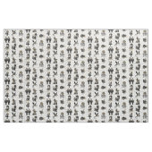 Alice in Wonderland Black/Table in White ファブリック (ファットクウォーター)